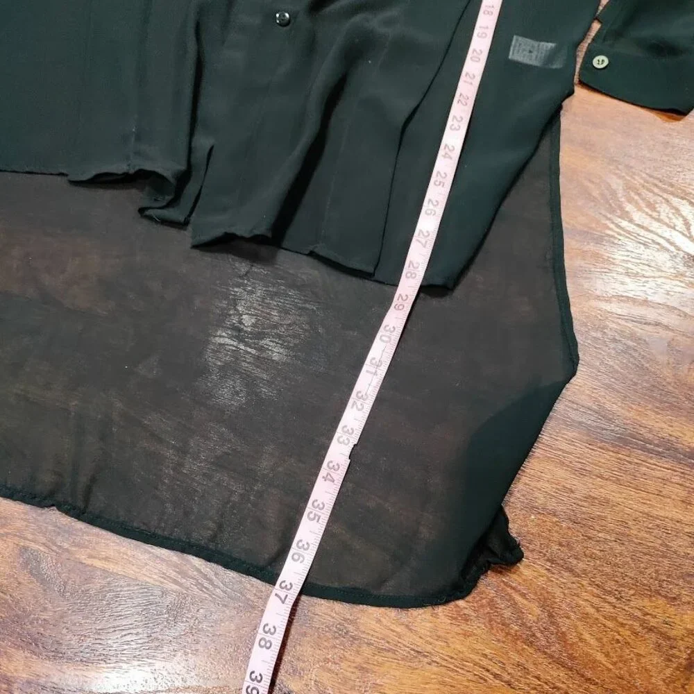 Whismygoth Lagenlook Gauzy Tunic High Low Hem Shirt Dress Black Women's Size M - Picture 8 of 10